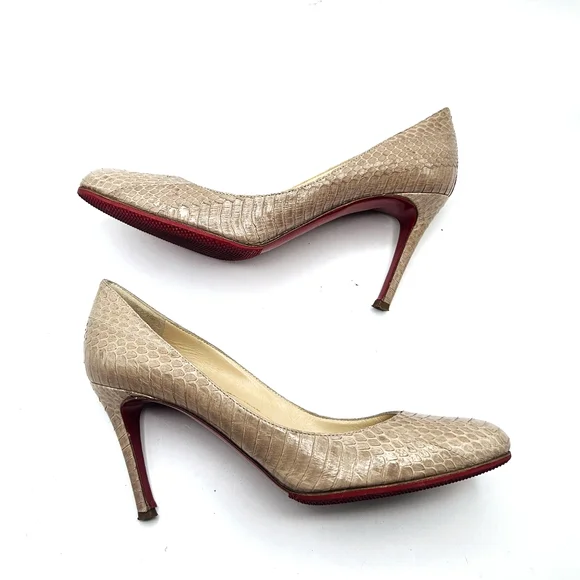 Christian Louboutin Beige Snakeskin Heels